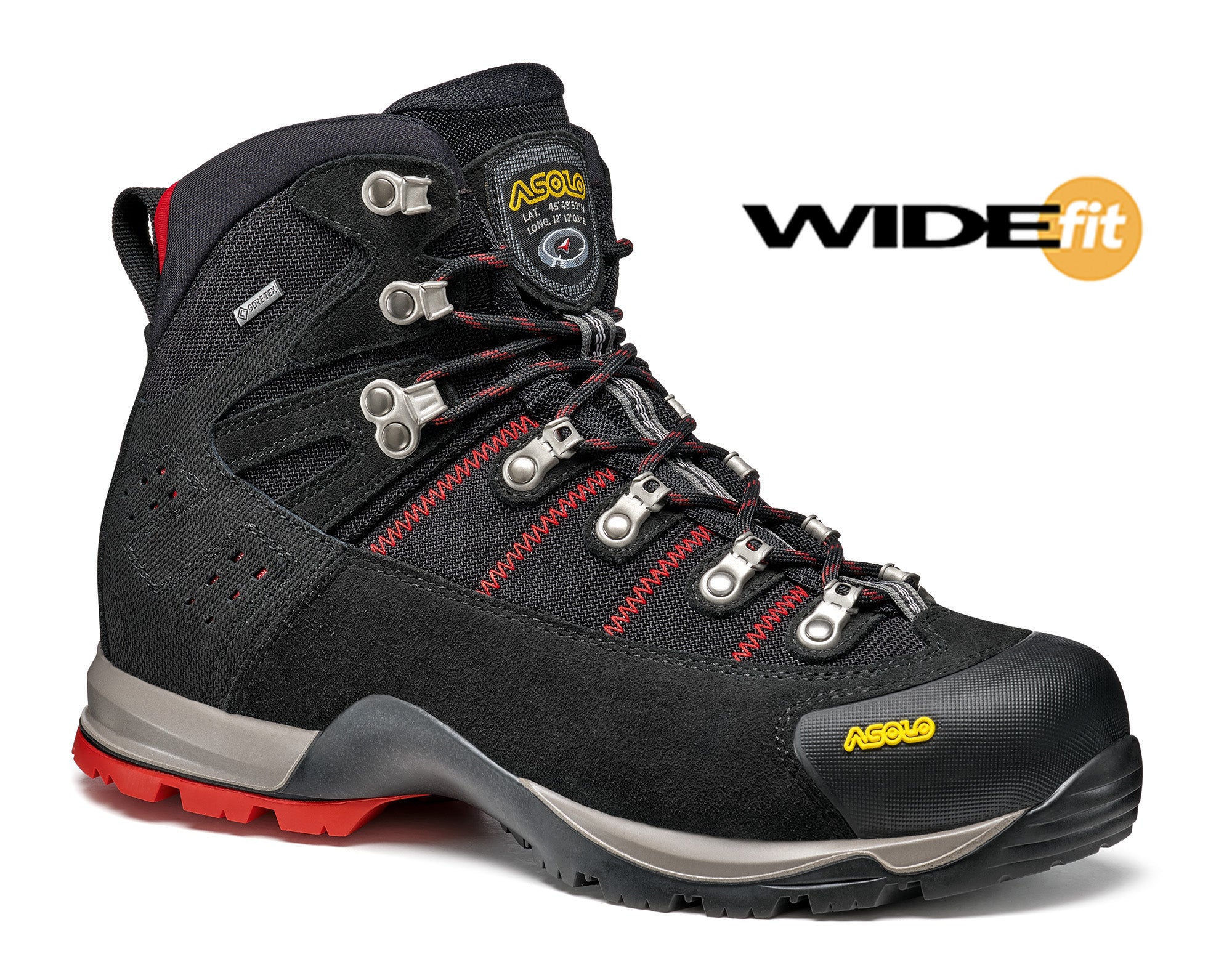 FUGITIVE GTX WIDE FIT MEN'S-8-BLACK/RED-ASOLO USA